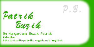 patrik buzik business card